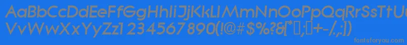 フォントSabordisplaysskItalic – 青い背景に灰色の文字