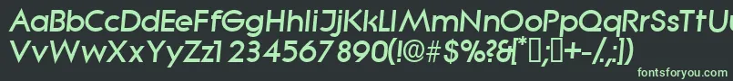 SabordisplaysskItalic-fontti – vihreät fontit mustalla taustalla