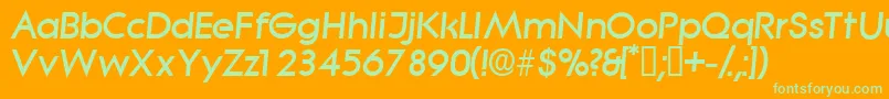 フォントSabordisplaysskItalic – オレンジの背景に緑のフォント