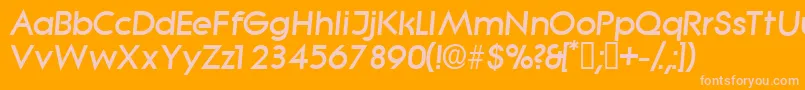 Więcej informacji o czcionce SabordisplaysskItalic Czcionka SabordisplaysskItalic – różowe czcionki na pomarańczowym tle
