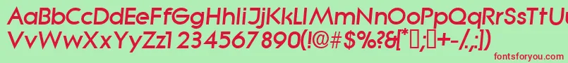 SabordisplaysskItalic-fontti – punaiset fontit vihreällä taustalla