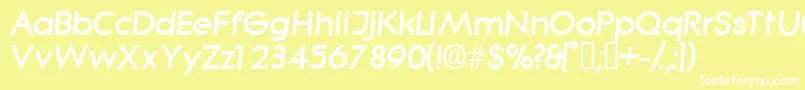 Шрифт SabordisplaysskItalic – белые шрифты на жёлтом фоне