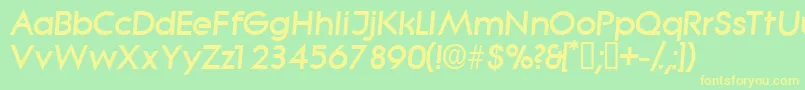 SabordisplaysskItalic-fontti – keltaiset fontit vihreällä taustalla
