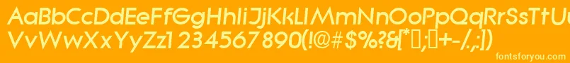 Fonte SabordisplaysskItalic – fontes amarelas em um fundo laranja