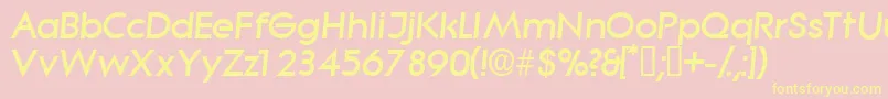 SabordisplaysskItalic-Schriftart – Gelbe Schriften auf rosa Hintergrund