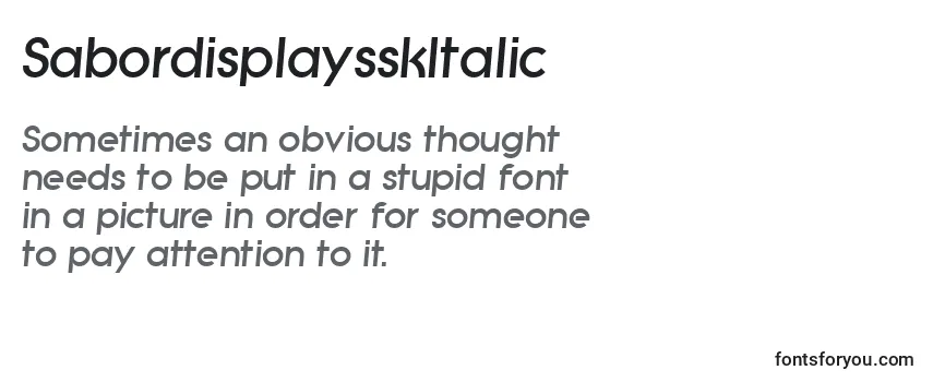 SabordisplaysskItalic Font