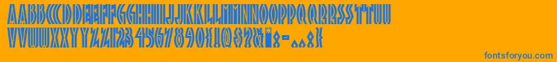 フォントTropn1 – オレンジの背景に青い文字