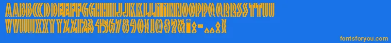 Tropn1 Font – Orange Fonts on Blue Background