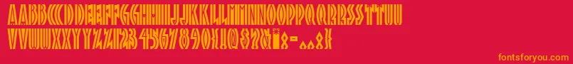 フォントTropn1 – 赤い背景にオレンジの文字