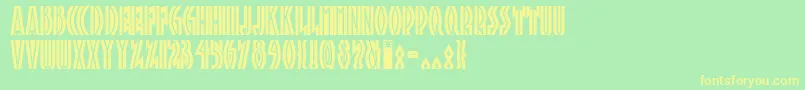 フォントTropn1 – 黄色の文字が緑の背景にあります