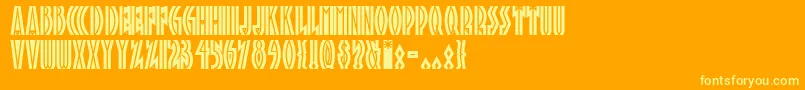 Tropn1-Schriftart – Gelbe Schriften auf orangefarbenem Hintergrund