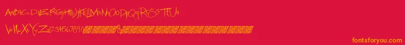 Chronicmethodmb Font – Orange Fonts on Red Background