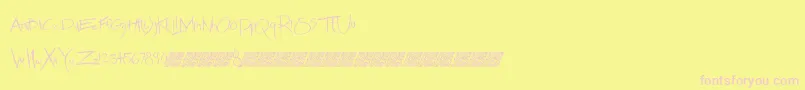 Fonte Chronicmethodmb – fontes rosa em um fundo amarelo