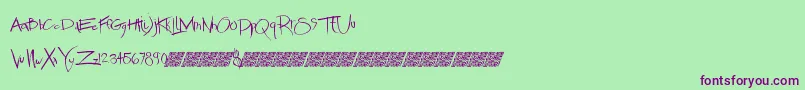 Chronicmethodmb Font – Purple Fonts on Green Background