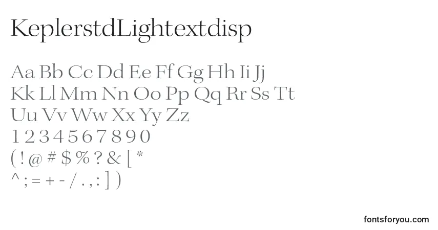 A fonte KeplerstdLightextdisp – alfabeto, números, caracteres especiais
