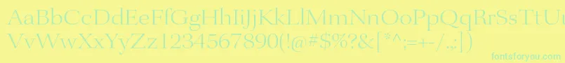 KeplerstdLightextdisp Font – Green Fonts on Yellow Background