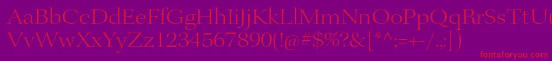 KeplerstdLightextdisp Font – Red Fonts on Purple Background