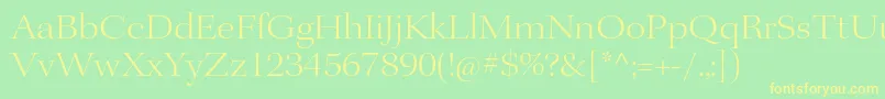 フォントKeplerstdLightextdisp – 黄色の文字が緑の背景にあります