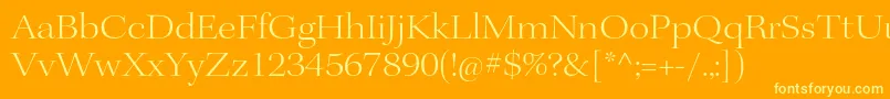 KeplerstdLightextdisp Font – Yellow Fonts on Orange Background
