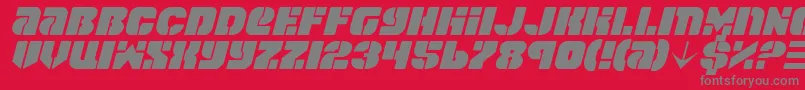 Więcej informacji o czcionce SpaceCruiserItalic Czcionka SpaceCruiserItalic – szare czcionki na czerwonym tle