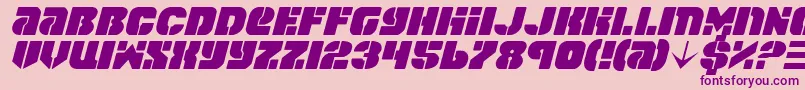 Fonte SpaceCruiserItalic – fontes roxas em um fundo rosa