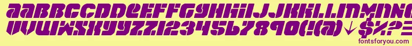 Шрифт SpaceCruiserItalic – фиолетовые шрифты на жёлтом фоне