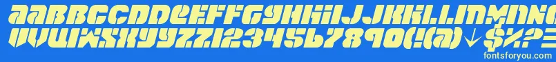 Шрифт SpaceCruiserItalic – жёлтые шрифты на синем фоне