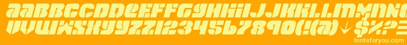 SpaceCruiserItalic Font – Yellow Fonts on Orange Background