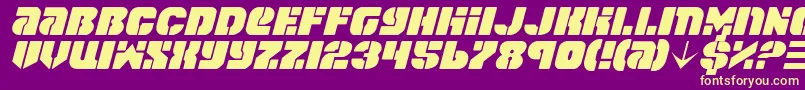 Шрифт SpaceCruiserItalic – жёлтые шрифты на фиолетовом фоне