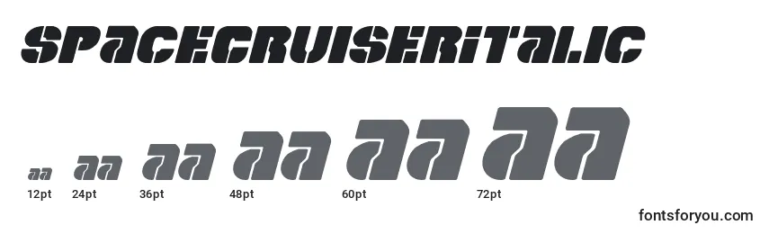 SpaceCruiserItalic Font Sizes