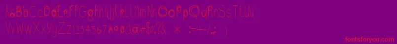Fil01-fontti – punaiset fontit violetilla taustalla