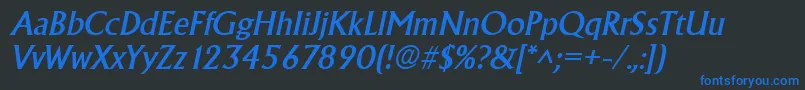 fuente AlbertaItalic – Fuentes Azules Sobre Fondo Negro