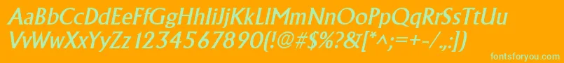 AlbertaItalic Font – Green Fonts on Orange Background