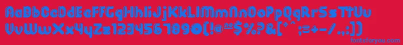 SpitShine Font – Blue Fonts on Red Background