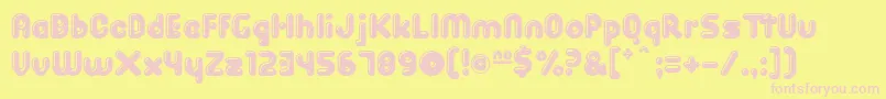 SpitShine Font – Pink Fonts on Yellow Background