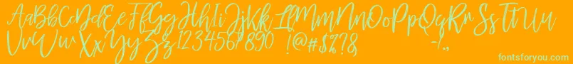 MellonyDryBrush Font – Green Fonts on Orange Background