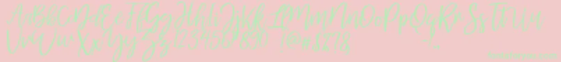 MellonyDryBrush-Schriftart – Grüne Schriften auf rosa Hintergrund