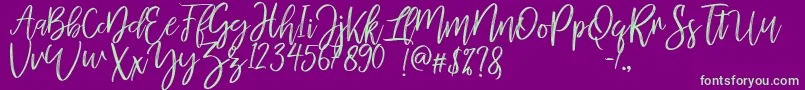MellonyDryBrush Font – Green Fonts on Purple Background