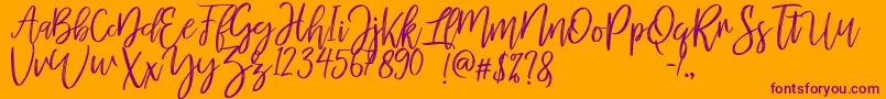 MellonyDryBrush Font – Purple Fonts on Orange Background
