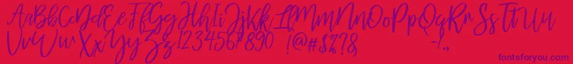 MellonyDryBrush-Schriftart – Violette Schriften auf rotem Hintergrund