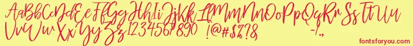 MellonyDryBrush Font – Red Fonts on Yellow Background