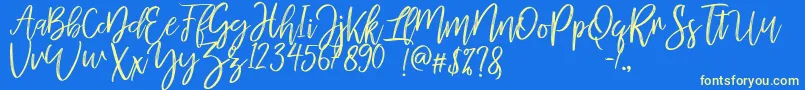 Weitere Informationen zur MellonyDryBrush-Schriftart MellonyDryBrush-Schriftart – Gelbe Schriften auf blauem Hintergrund