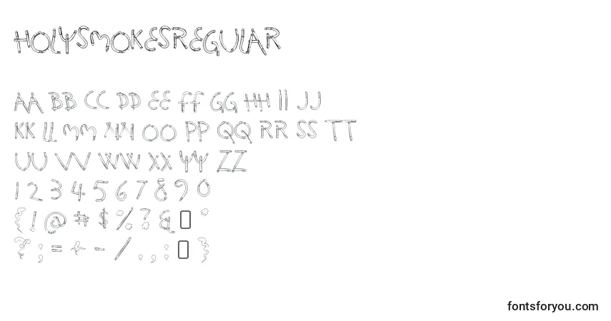 Fuente HolysmokesRegular - alfabeto, números, caracteres especiales