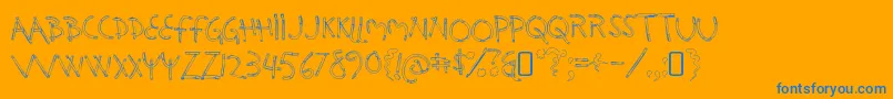 HolysmokesRegular-Schriftart – Blaue Schriften auf orangefarbenem Hintergrund