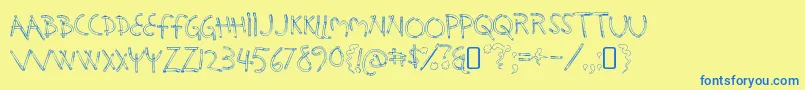 HolysmokesRegular Font – Blue Fonts on Yellow Background