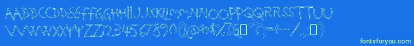 HolysmokesRegular Font – Green Fonts on Blue Background