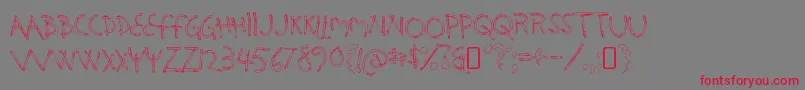 フォントHolysmokesRegular – 赤い文字の灰色の背景