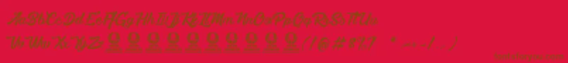 BoulevardSaintDenis Font – Brown Fonts on Red Background