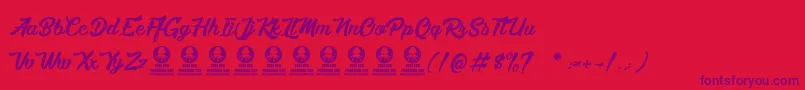 BoulevardSaintDenis Font – Purple Fonts on Red Background