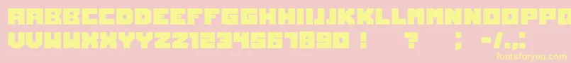 Owners-Schriftart – Gelbe Schriften auf rosa Hintergrund